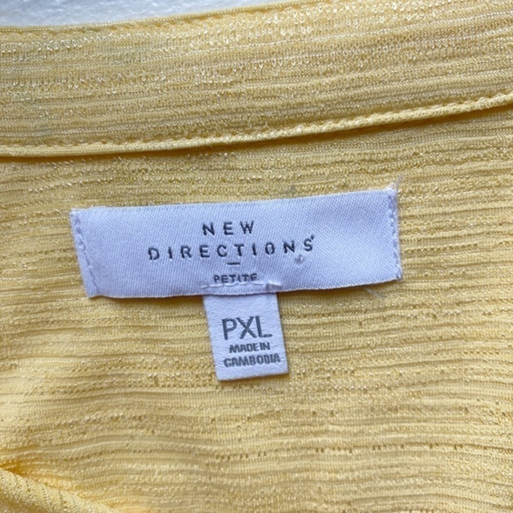 New Directions Yellow 3/4‎ Sleeve Business Casual Shirt - Picture 5 of 10
